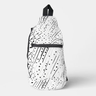 Stripes or polka dots black, white, grey pattern sling bag