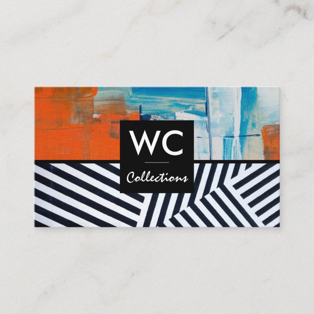 Stripes | Paint Strokes | Artist Business Card (Front)