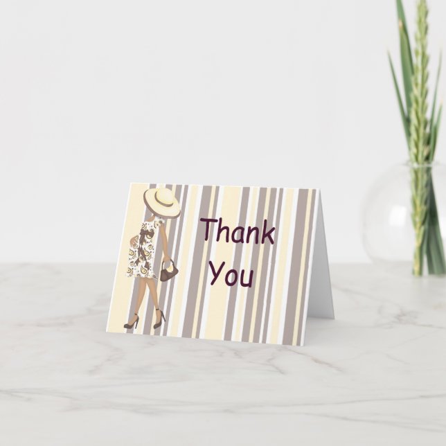 Stripes & Paisley Thank You Notecard (AA) (Front)