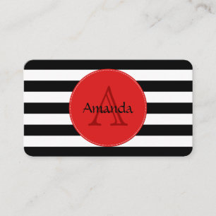 Stripes (Parallel Lines) - White Black Business Card