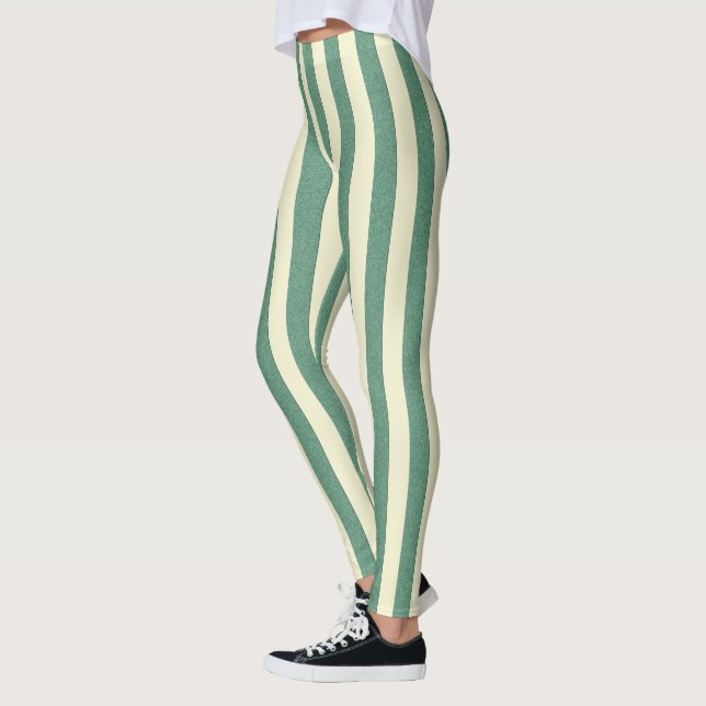 Stripes Pastel Yellow Vertical on any Colour Leggings (Left)