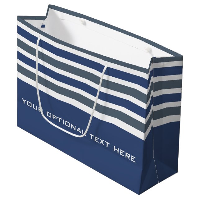 Stripes Pattern custom gift bags (Front Angled)