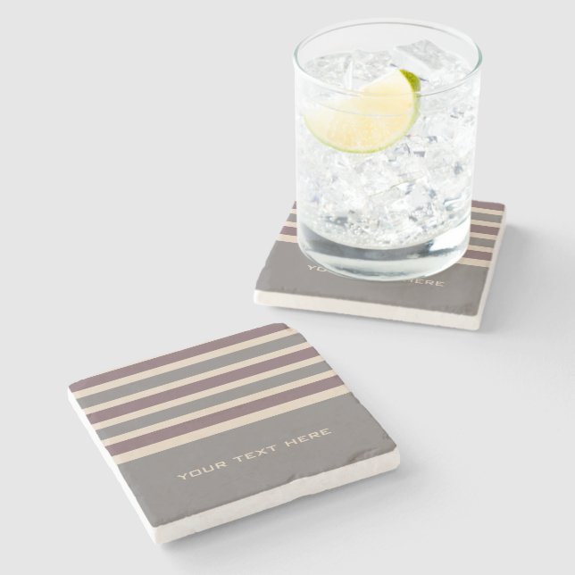 Stripes Pattern custom marble coaster (Side)