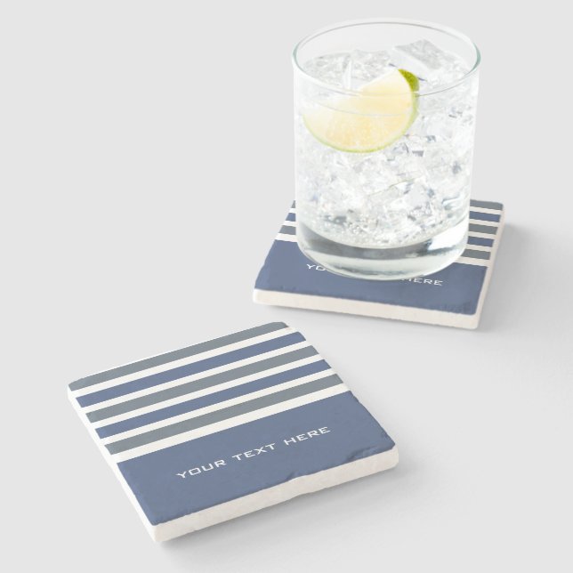 Stripes Pattern custom marble coaster (Side)