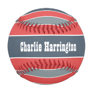 Stripes Pattern custom monogram baseball
