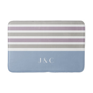 Stripes Pattern custom monogram bath mats