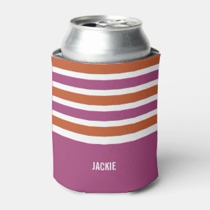 Stripes Pattern custom monogram drink coolers