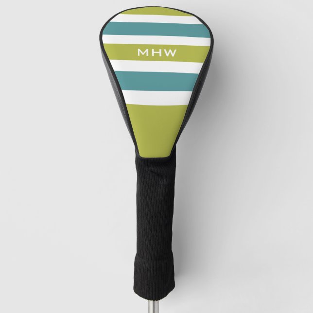 Stripes Pattern custom monogram driver cover (Front)