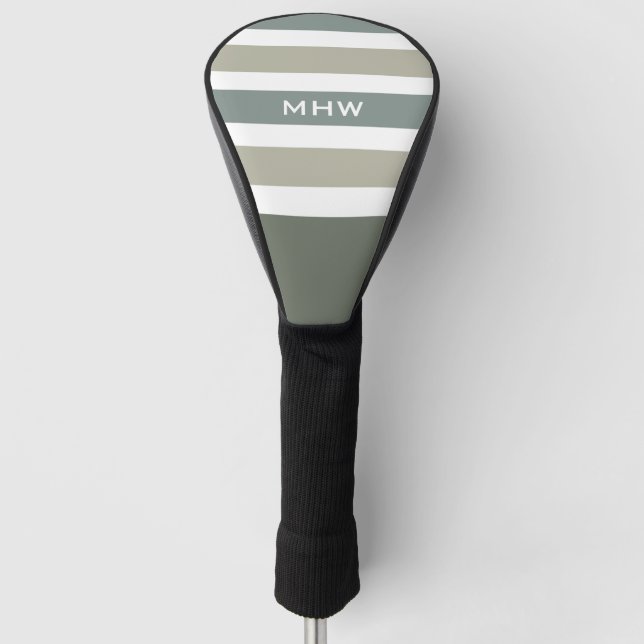 Stripes Pattern custom monogram driver cover (Front)