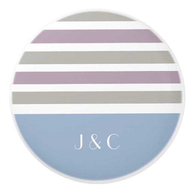 Stripes Pattern custom monogram knobs & pulls (Front)