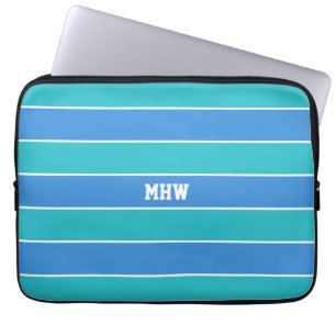 Stripes Pattern custom monogram laptop sleeves