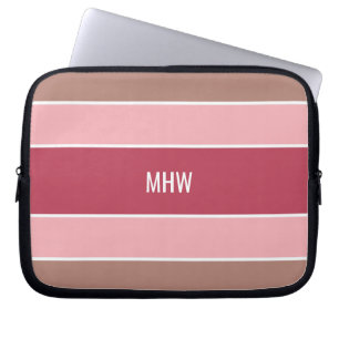 Stripes Pattern custom monogram laptop sleeves