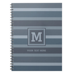 Stripes Pattern custom monogram notebook