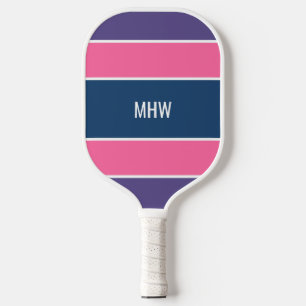 Stripes Pattern custom monogram Pickleball Paddle