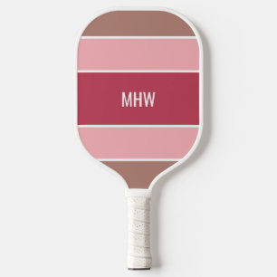 Stripes Pattern custom monogram Pickleball Paddle
