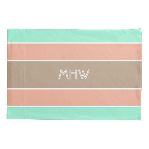 Stripes Pattern custom monogram pillowcases