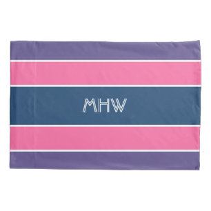 Stripes Pattern custom monogram pillowcases