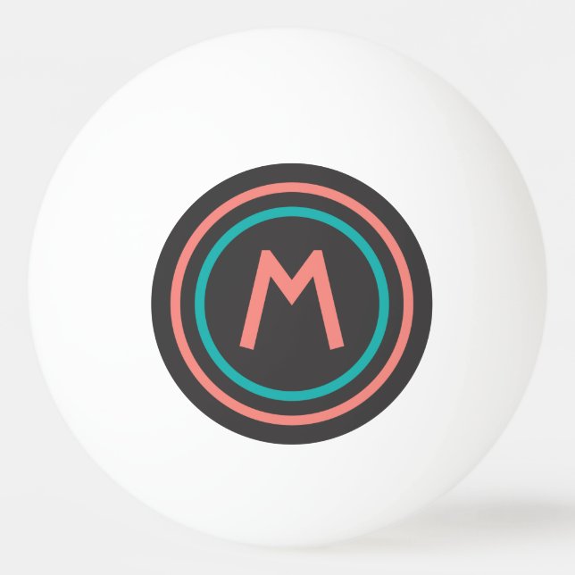 Stripes Pattern custom monogram ping pong balls (Front)