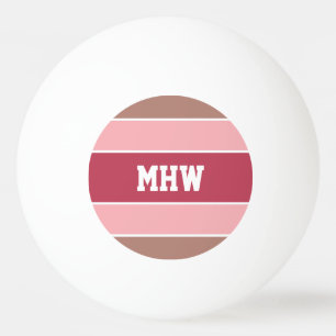 Stripes Pattern custom monogram ping pong balls