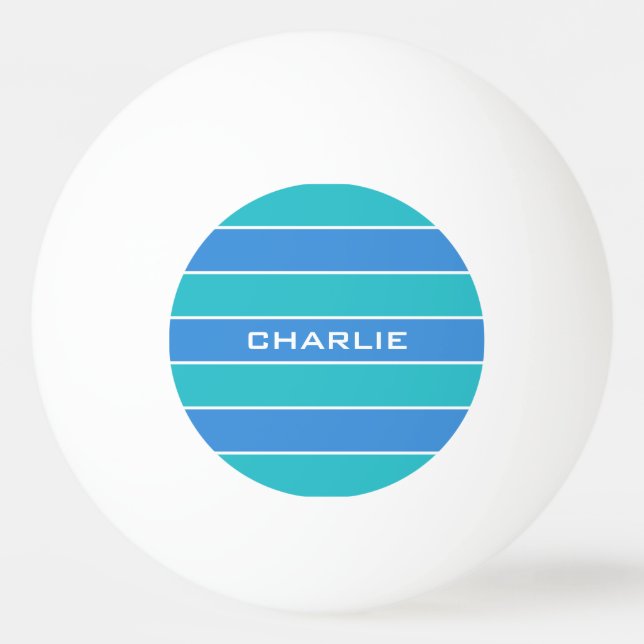 Stripes Pattern custom monogram ping pong balls (Front)
