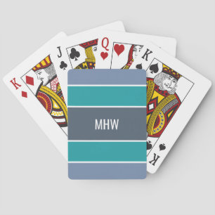 Stripes Pattern custom monogram playing cards
