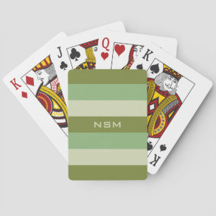 Stripes Pattern custom monogram playing cards
