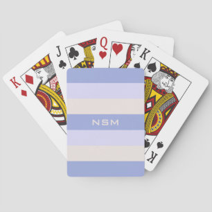 Stripes Pattern custom monogram playing cards
