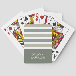 Stripes Pattern custom monogram playing cards