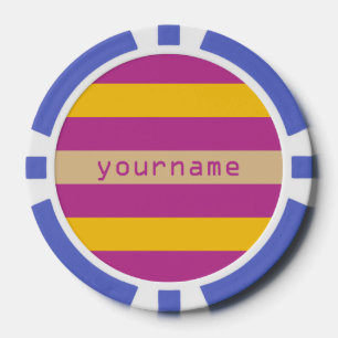 Stripes Pattern custom monogram poker chips