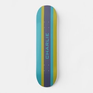 Stripes Pattern custom monogram skateboard