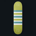 Stripes Pattern custom monogram skateboards<br><div class="desc">Change the text field to what you want. You can also change the font and its size and color by using the "Customize it" function, as well as add more text fields if you wish. See my store for more items with, and color choices of, this design.</div>