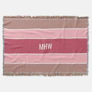 Stripes Pattern custom monogram throw blanket