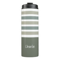 Stripes Pattern custom monogram tumbler