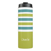 Stripes Pattern custom monogram tumbler