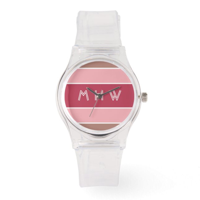 Stripes Pattern custom monogram watches (Front)