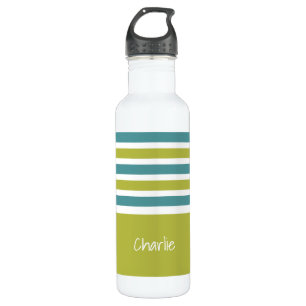 Stripes Pattern custom monogram water bottles