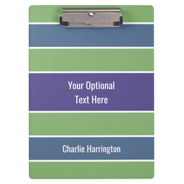 Stripes Pattern custom name clipboard (Front)