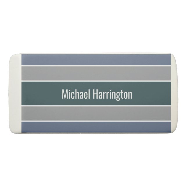 Stripes Pattern custom name erasers (Front)