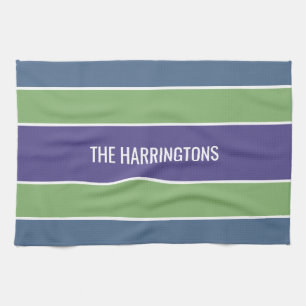 Stripes Pattern custom name hand towel