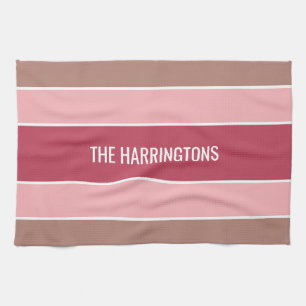 Stripes Pattern custom name hand towel