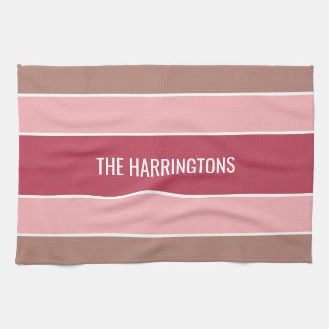 Stripes Pattern custom name hand towel (Horizontal)