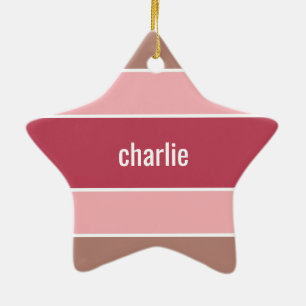 Stripes Pattern custom name ornament