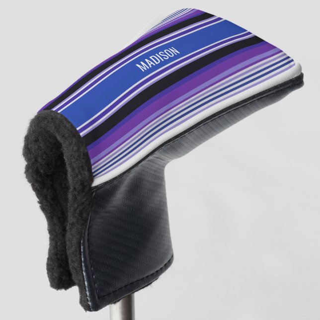 Stripes Pattern custom name putter cover (3/4 Front)