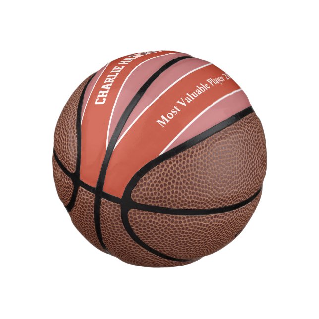 Stripes Pattern custom name & text basketball (Angled)