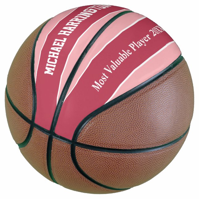 Stripes Pattern custom name & text basketball (Angled)