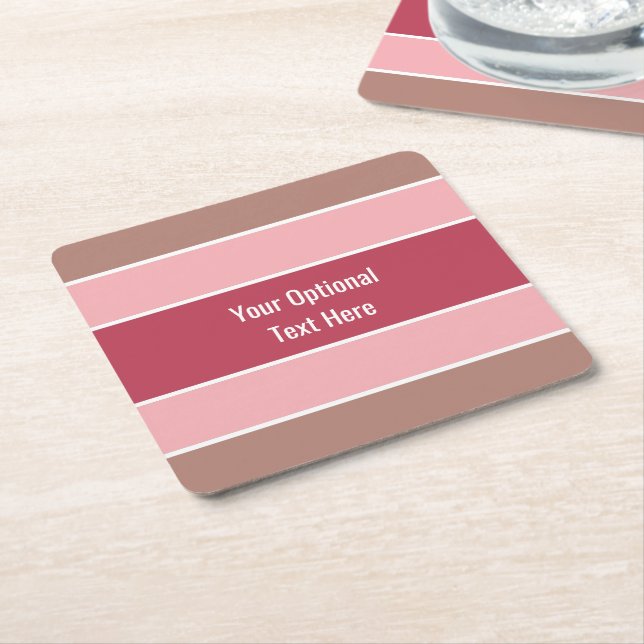 Stripes Pattern custom text coasters (Angled)