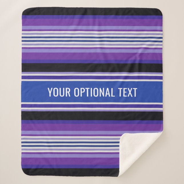 Stripes Pattern custom text fleece blankets (Front)