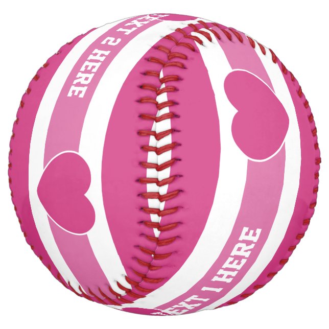 Stripes Pattern custom text softball (Angled)