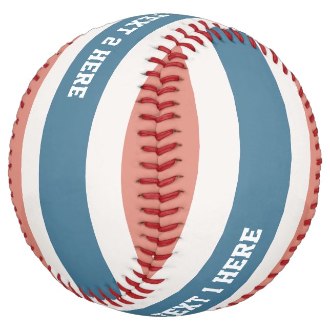 Stripes Pattern custom text softball (Angled)