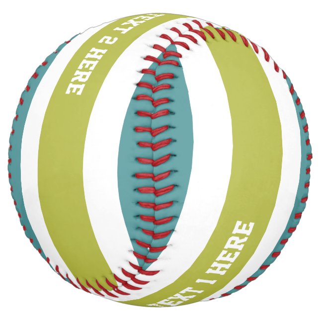 Stripes Pattern custom text softball (Angled)